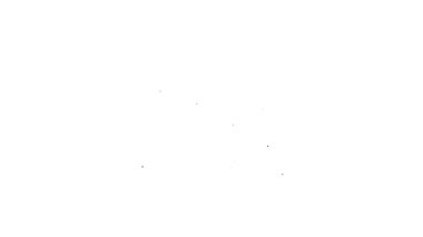 Siyah çizgi 3D yazıcı simgesi beyaz arkaplanda izole edildi. 3D baskı. 4K Video hareketli grafik canlandırması