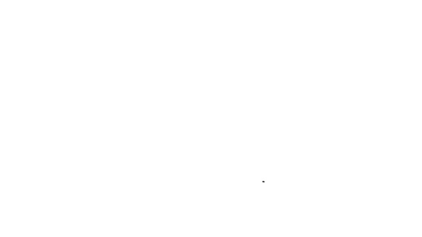 Línea negra Silla de ruedas para minusválidos icono aislado sobre fondo blanco. Animación gráfica de vídeo 4K — Vídeo de stock