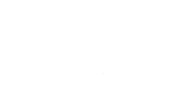 Черная линия Домино значок изолирован на белом фоне. Видеографическая анимация 4K — стоковое видео