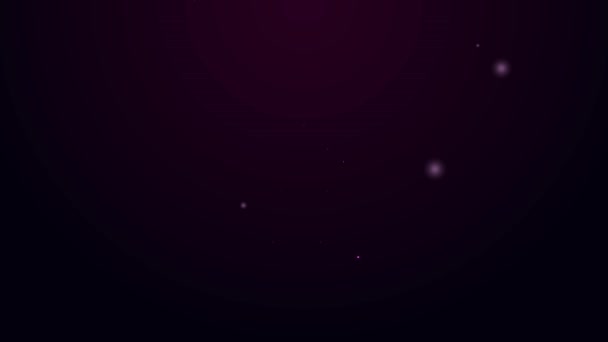 发光的霓虹灯线多米诺图标孤立在黑色背景。4K视频运动图形动画 — 图库视频影像