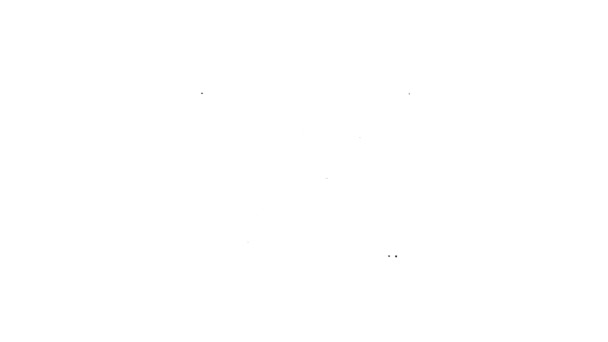 Línea negra Histograma gráfico icono de fotografía aislado sobre fondo blanco. Animación gráfica de vídeo 4K — Vídeo de stock