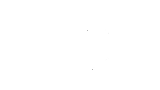 Черная линия Сценарий значок изолирован на белом фоне. Концепция чтения сценариев для художественного проекта, фильмов, театров. Видеографическая анимация 4K — стоковое видео