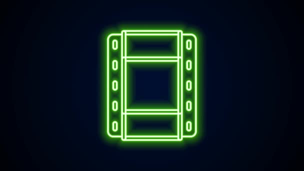 Ligne lumineuse néon Lire l'icône vidéo isolée sur fond noir. Panneau de film. Animation graphique de mouvement vidéo 4K — Video