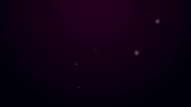 Linha de néon brilhante Cabeça humana com ícone de ponto de interrogação isolado no fundo preto. Animação gráfica em movimento de vídeo 4K — Vídeo de Stock
