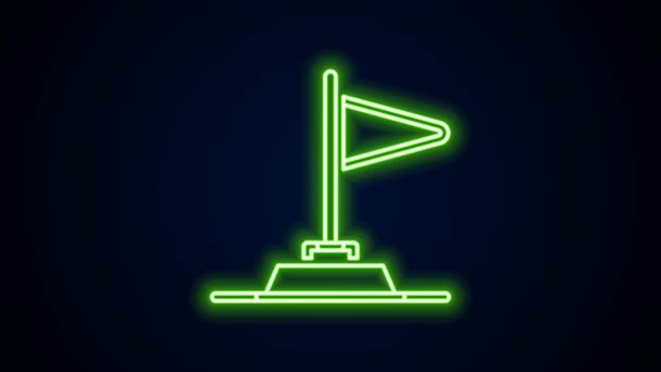 Leuchtende Leuchtschrift Flagge Symbol isoliert auf schwarzem Hintergrund. Sieg, Sieg und Sieg über Widrigkeiten. 4K Video Motion Grafik Animation — Stockvideo
