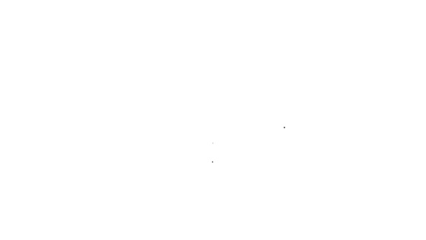 Черная линия передач с символом доллара значок изолирован на белом фоне. Концептуальная икона бизнеса и финансов. Видеографическая анимация 4K — стоковое видео