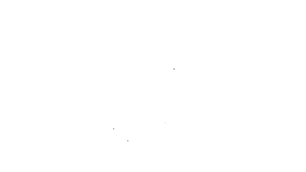 Černá čára Ikona dokumentu izolovaná na bílém pozadí. Ikona souboru. Ikona seznamu. Obchodní koncept. Grafická animace pohybu videa 4K — Stock video