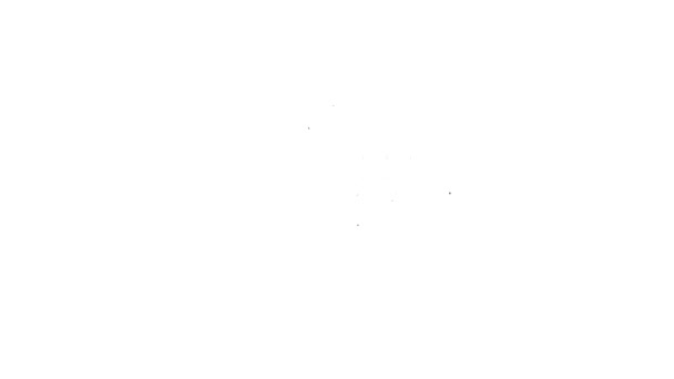 Schwarze Linie Protestsymbol isoliert auf weißem Hintergrund. Versammlung, Demonstrant, Mahnwache, Rede, Banner, Protestplakat, Petition, Führer, Flugblatt. 4K Video Motion Grafik Animation — Stockvideo