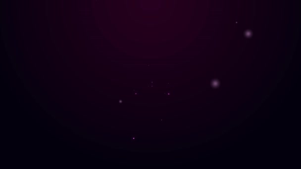 Linha de néon brilhante Ícone de paz isolado no fundo preto. Símbolo hippie da paz. Animação gráfica em movimento de vídeo 4K — Vídeo de Stock