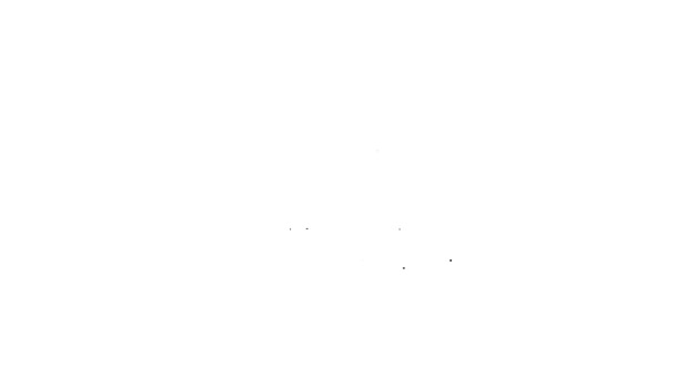 Línea negra Icono del libro de leyes aislado sobre fondo blanco. Libro de jueces legales. Concepto de juicio. Animación gráfica de vídeo 4K — Vídeo de stock