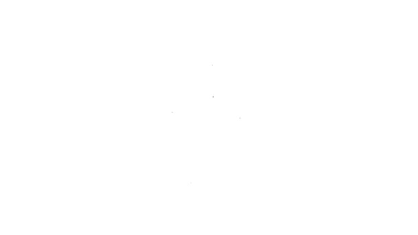 Icono del escáner 3D de línea negra aislado sobre fondo blanco. Animación gráfica de vídeo 4K — Vídeo de stock