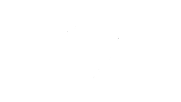 Línea negra Icono de la industria de la imprenta aislado sobre fondo blanco. Animación gráfica de vídeo 4K — Vídeo de stock