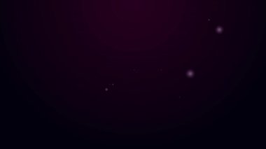 Parlayan neon çizgisi Temel geometrik şekiller simgesi siyah arkaplanda izole edildi. 4K Video hareketli grafik canlandırması