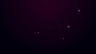 Mühendislik simgesi için parlayan neon çizgisi grafik kağıdı siyah arkaplanda izole edildi. 4K Video hareketli grafik canlandırması