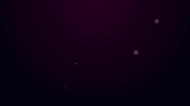 Parlayan neon hattı büyücü ikonu siyah arkaplanda izole edildi. 4K Video hareketli grafik canlandırması