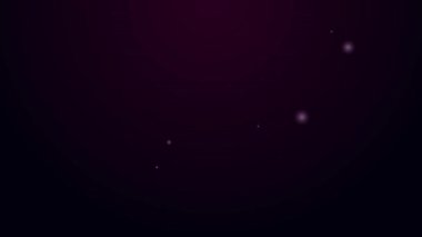 Parlayan neon hattı Ateş Topu simgesi siyah arkaplanda izole edildi. 4K Video hareketli grafik canlandırması