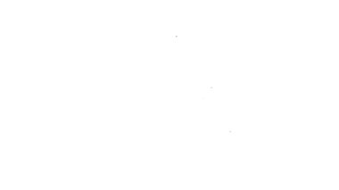 Siyah çizgi Ay ve yıldız simgesi beyaz arkaplanda izole edildi. 4K Video hareketli grafik canlandırması