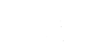 Siyah çizgi davul makinesi simgesi beyaz arkaplanda izole edildi. Müzik aletleri. 4K Video hareketli grafik canlandırması