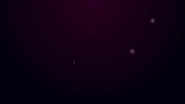 İsa 'nın çarmıha gerilme simgesinin parlayan neon hattı siyah arka planda izole edildi. Çekiç ve eski çiviler. İyi Cuma, İsa 'nın Tutkusu. 4K Video hareketli grafik canlandırması