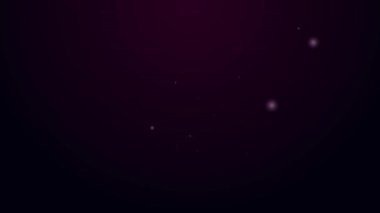 Parlayan neon hattı Haçlı Seferi simgesi siyah arka planda izole edildi. 4K Video hareketli grafik canlandırması