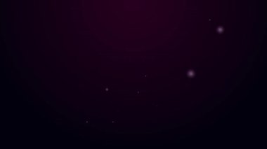 Parlayan neon hattı Şövalye Haçlı simgesi siyah arka planda izole edildi. 4K Video hareketli grafik canlandırması