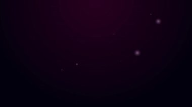 Parlayan neon hattı Hıristiyan balık sembolü siyah arka planda izole edilmiş. İsa 'nın balık sembolü. 4K Video hareketli grafik canlandırması