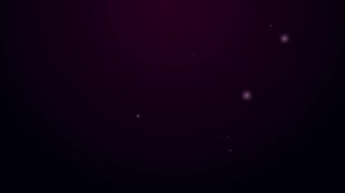 Siyah zemin üzerinde çapraz simge izole edilmiş parlak neon çizgisi Grave. 4K Video hareketli grafik canlandırması