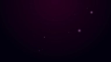 Parlayan neon hattı Öğretmen simgesi siyah arkaplanda izole edildi. 4K Video hareketli grafik canlandırması