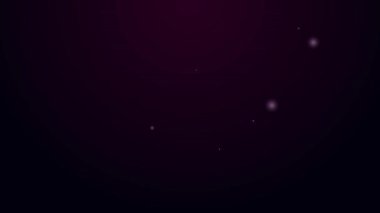 Parlayan neon hattı kurtarma helikopteri simgesi siyah arkaplanda izole edildi. Ambulans helikopteri. 4K Video hareketli grafik canlandırması