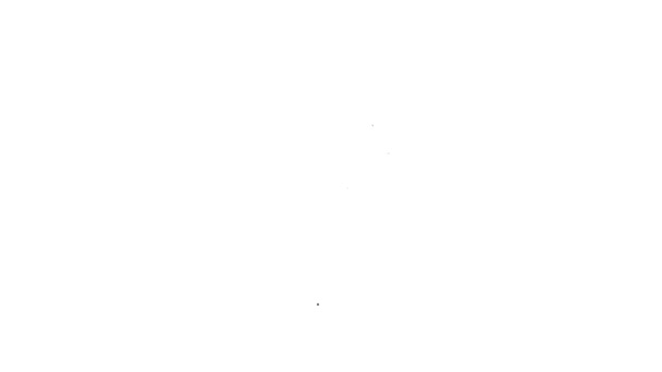 Icono de herramienta de pluma 3d de línea negra aislado sobre fondo blanco. Animación gráfica de vídeo 4K — Vídeo de stock