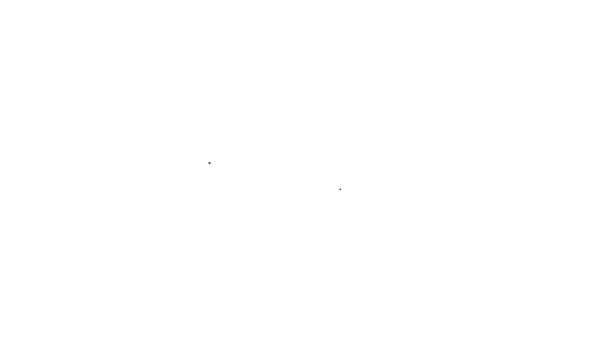 Linha preta Ícone de chama de fogo isolado no fundo branco. Animação gráfica em movimento de vídeo 4K — Vídeo de Stock