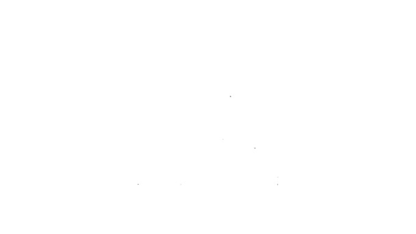 Icono de hechicero de línea negra aislado sobre fondo blanco. Animación gráfica de vídeo 4K — Vídeo de stock