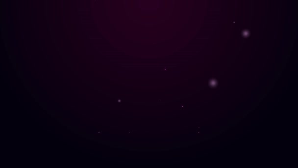 Gloeiende neon lijn Tovenaar tovenaar icoon geïsoleerd op zwarte achtergrond. 4K Video motion grafische animatie — Stockvideo