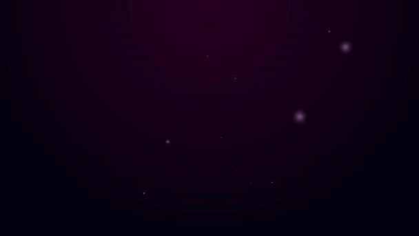 Linha de néon brilhante ícone bruxo assistente isolado no fundo preto. Animação gráfica em movimento de vídeo 4K — Vídeo de Stock