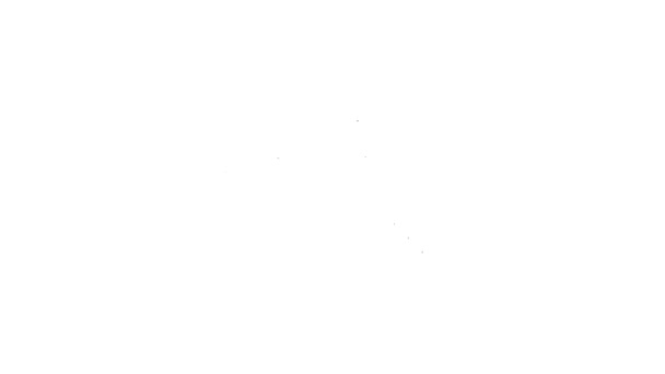 Línea negra Volumen del altavoz, símbolo de sonido de voz de audio, icono de música multimedia aislado sobre fondo blanco. Animación gráfica de vídeo 4K — Vídeo de stock