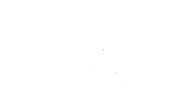 Schwarze Linie LSD Säure Markierungssymbol isoliert auf weißem Hintergrund. Saures Betäubungsmittel. Poststempel. Briefmarke. Gesundheitsgefahr. 4K Video Motion Grafik Animation — Stockvideo