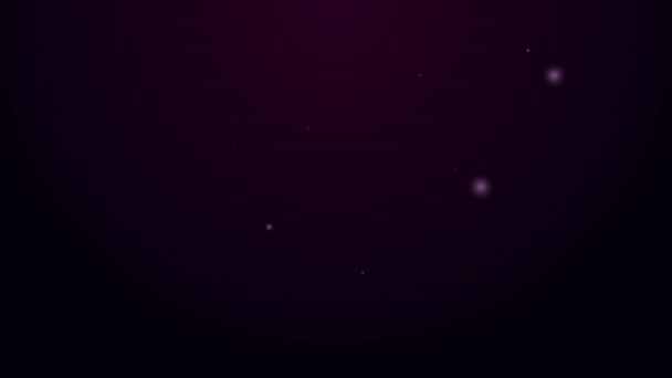 Светящаяся неоновая линия Динамик немой значок изолирован на черном фоне. Нет иконки звука. Символ "Выкл". Видеографическая анимация 4K — стоковое видео