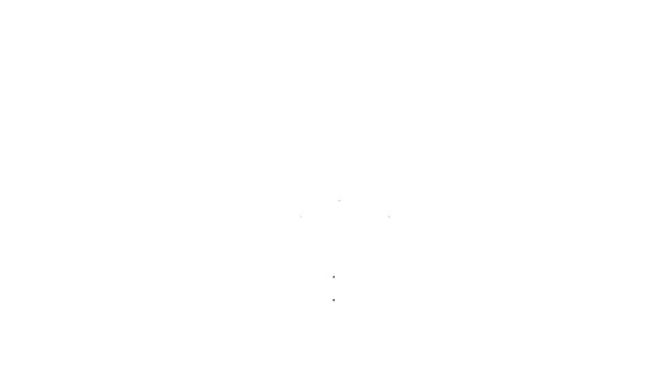 Icono de música electrónica de baile EDM de línea negra aislado sobre fondo blanco. Animación gráfica de vídeo 4K — Vídeo de stock