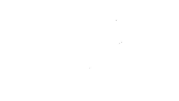 Zwarte lijn Muziekgolf equalizer pictogram geïsoleerd op witte achtergrond. Geluidsgolf. Audio digitale equalizer technologie, console paneel, puls musical. 4K Video motion grafische animatie — Stockvideo