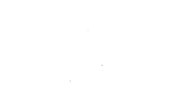 Ikona černého trička izolovaná na bílém pozadí. Grafická animace pohybu videa 4K — Stock video
