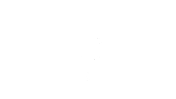 Ligne noire Note de musique, icône de ton isolé sur fond blanc. Animation graphique de mouvement vidéo 4K — Video