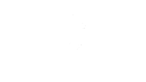 Schwarze Linie Mikrofonsymbol isoliert auf weißem Hintergrund. Mikrofon im Radio. Lautsprecherzeichen. 4K Video Motion Grafik Animation — Stockvideo