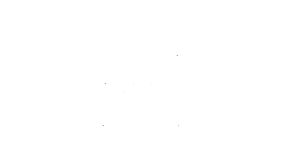 白の背景に隔離されたビニールディスクアイコンとブラックラインビニールプレーヤー。4Kビデオモーショングラフィックアニメーション — ストック動画