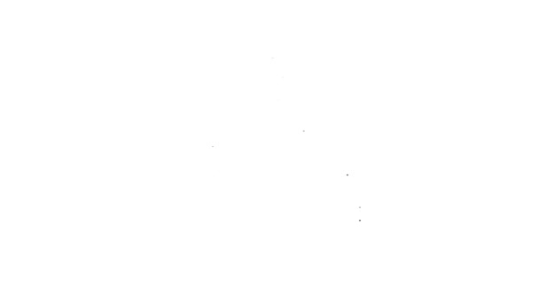 Черная линия Ковчег Ноа значок изолирован на белом фоне. Деревянный большой груз. Видеографическая анимация 4K — стоковое видео