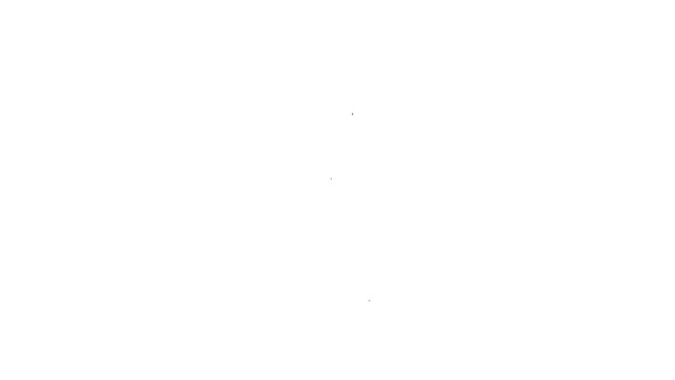 Linea nera Dei aiutando icona a mano isolata su sfondo bianco. Religione, Bibbia, concetto di cristianità. Un aiuto divino. Animazione grafica 4K Video motion — Video Stock