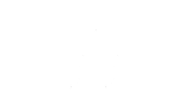 Черная линия Жрец значок изолирован на белом фоне. Видеографическая анимация 4K — стоковое видео