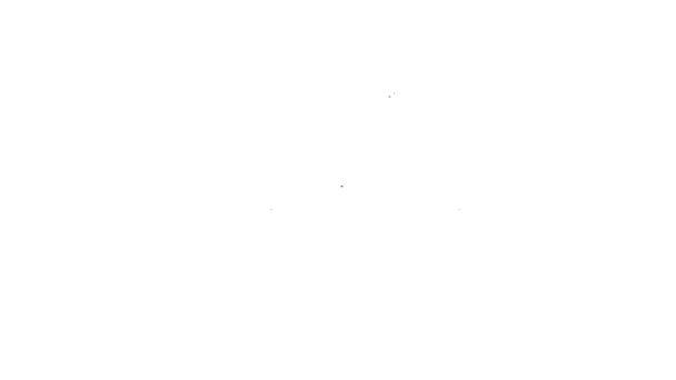 黒い線白の背景に隔離されたクリスチャンのシャリーアイコン。キリスト教のアイコン。ハッピーイースター。4Kビデオモーショングラフィックアニメーション — ストック動画