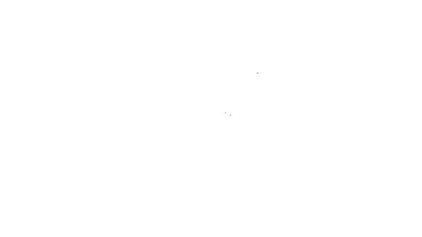 Черная линия Религиозный крест в круге икона изолированы на белом фоне. Любовь к Богу, католический и христианский символ. Люди молятся о любви и мире. Видеографическая анимация 4K — стоковое видео