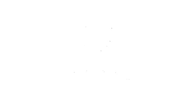 Siyah çizgi rahibi simgesi beyaz arkaplanda izole edildi. 4K Video hareketli grafik canlandırması — Stok video