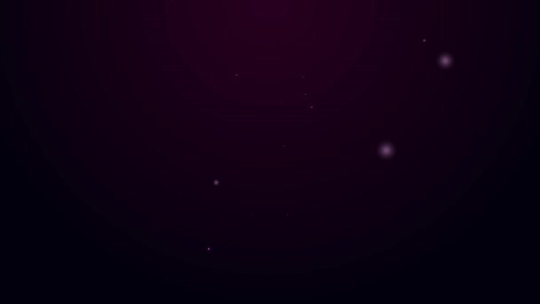 Icono de Monje de línea de neón brillante aislado sobre fondo negro. Animación gráfica de vídeo 4K — Vídeos de Stock